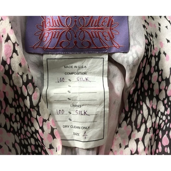 Tuleh Silk Blouse Pink Long Sleeve Made In USA XS/ S - Picture 6 of 6